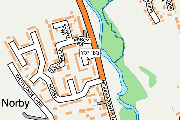 YO7 1BQ map - OS OpenMap – Local (Ordnance Survey)