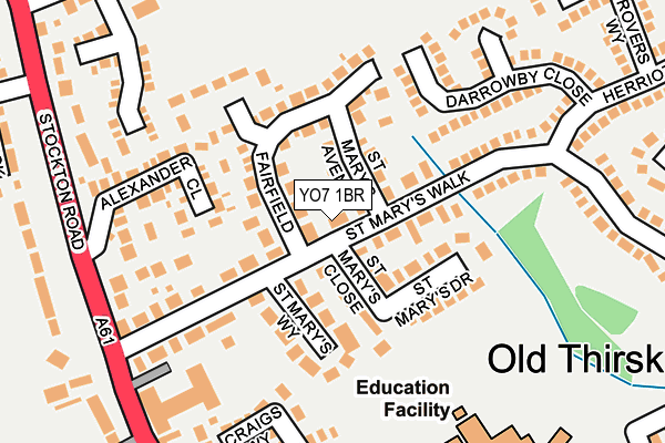 YO7 1BR map - OS OpenMap – Local (Ordnance Survey)