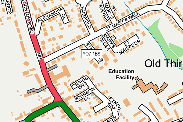 YO7 1BS map - OS OpenMap – Local (Ordnance Survey)