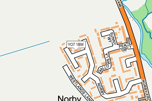 YO7 1BW map - OS OpenMap – Local (Ordnance Survey)