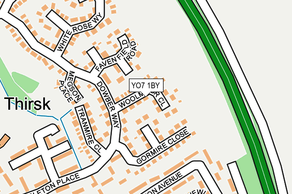 YO7 1BY map - OS OpenMap – Local (Ordnance Survey)