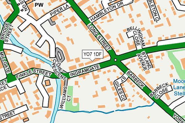 YO7 1DF map - OS OpenMap – Local (Ordnance Survey)