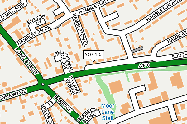 YO7 1DJ map - OS OpenMap – Local (Ordnance Survey)