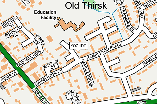 YO7 1DT map - OS OpenMap – Local (Ordnance Survey)