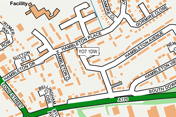 YO7 1DW map - OS OpenMap – Local (Ordnance Survey)