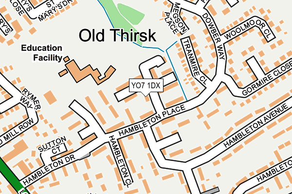 YO7 1DX map - OS OpenMap – Local (Ordnance Survey)