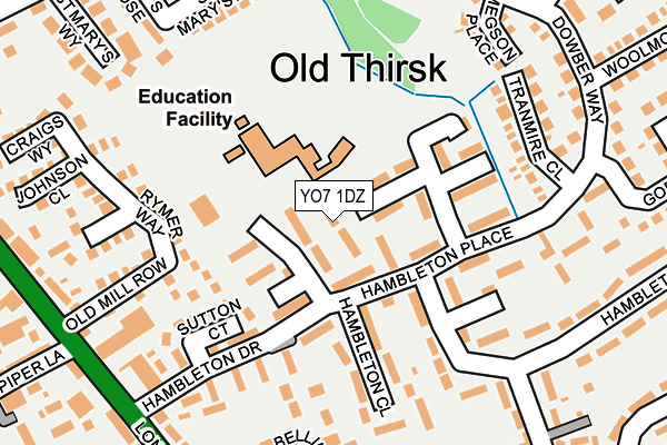 YO7 1DZ map - OS OpenMap – Local (Ordnance Survey)