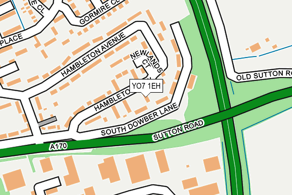 YO7 1EH map - OS OpenMap – Local (Ordnance Survey)