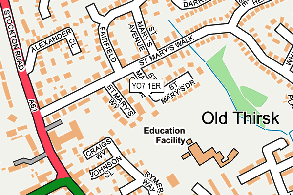 YO7 1ER map - OS OpenMap – Local (Ordnance Survey)