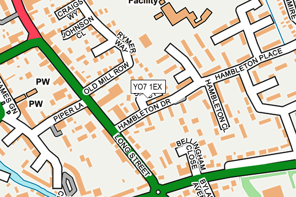 YO7 1EX map - OS OpenMap – Local (Ordnance Survey)