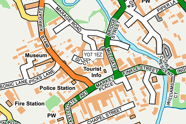 YO7 1EZ map - OS OpenMap – Local (Ordnance Survey)