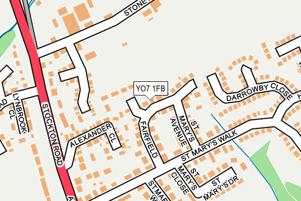 YO7 1FB map - OS OpenMap – Local (Ordnance Survey)