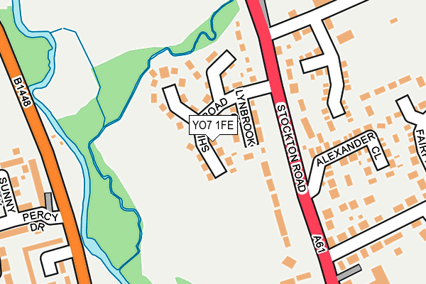 YO7 1FE map - OS OpenMap – Local (Ordnance Survey)