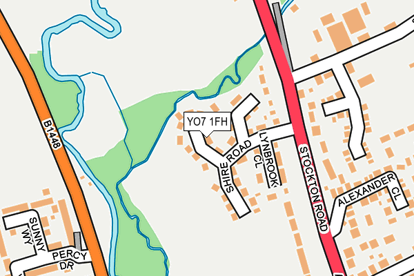 YO7 1FH map - OS OpenMap – Local (Ordnance Survey)