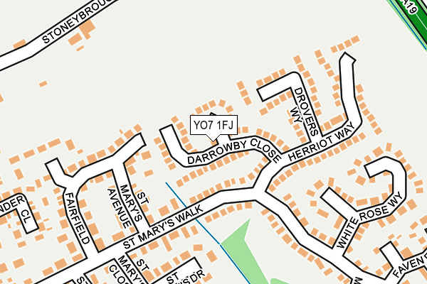 YO7 1FJ map - OS OpenMap – Local (Ordnance Survey)