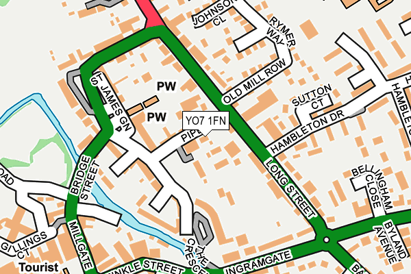 YO7 1FN map - OS OpenMap – Local (Ordnance Survey)