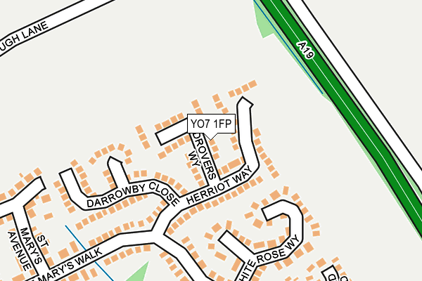 YO7 1FP map - OS OpenMap – Local (Ordnance Survey)