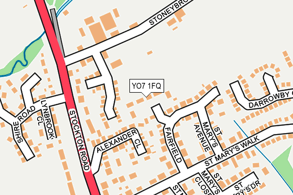 YO7 1FQ map - OS OpenMap – Local (Ordnance Survey)