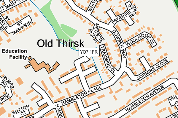 YO7 1FR map - OS OpenMap – Local (Ordnance Survey)