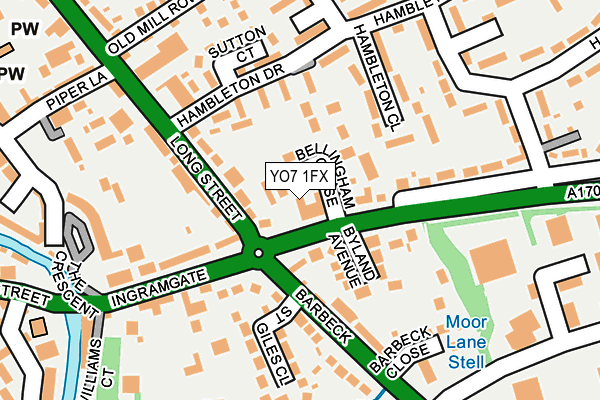 YO7 1FX map - OS OpenMap – Local (Ordnance Survey)