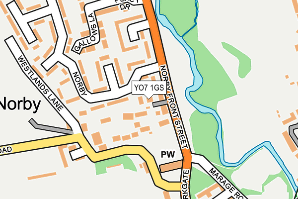 YO7 1GS map - OS OpenMap – Local (Ordnance Survey)
