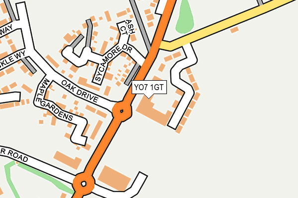 YO7 1GT map - OS OpenMap – Local (Ordnance Survey)