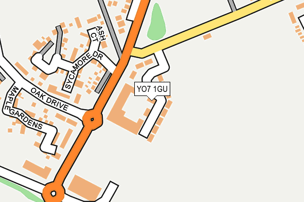 YO7 1GU map - OS OpenMap – Local (Ordnance Survey)