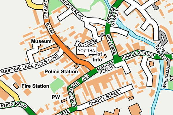 YO7 1HA map - OS OpenMap – Local (Ordnance Survey)