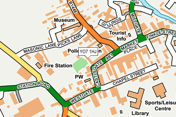 YO7 1HJ map - OS OpenMap – Local (Ordnance Survey)