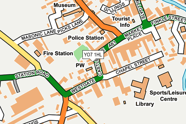 YO7 1HL map - OS OpenMap – Local (Ordnance Survey)