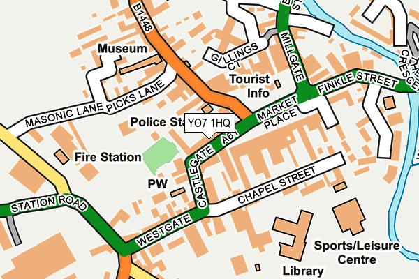 YO7 1HQ map - OS OpenMap – Local (Ordnance Survey)