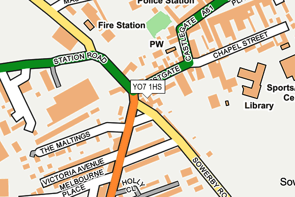YO7 1HS map - OS OpenMap – Local (Ordnance Survey)
