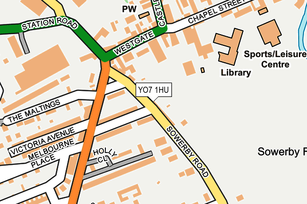 YO7 1HU map - OS OpenMap – Local (Ordnance Survey)