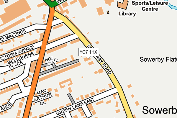 YO7 1HX map - OS OpenMap – Local (Ordnance Survey)