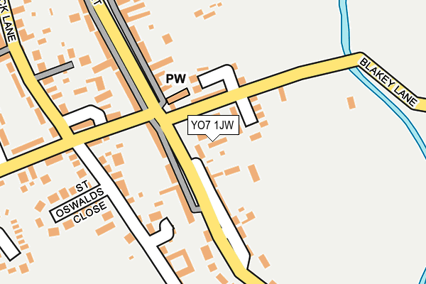 YO7 1JW map - OS OpenMap – Local (Ordnance Survey)