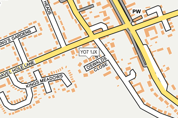 YO7 1JX map - OS OpenMap – Local (Ordnance Survey)