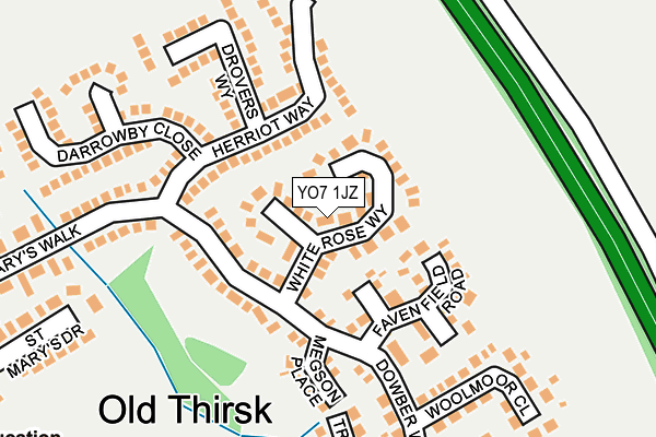 YO7 1JZ map - OS OpenMap – Local (Ordnance Survey)