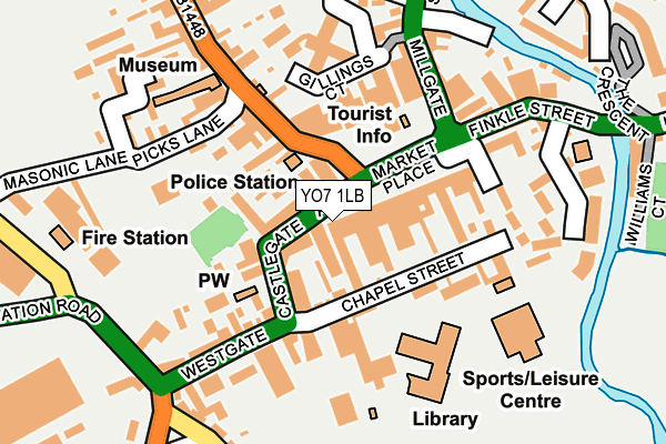 YO7 1LB map - OS OpenMap – Local (Ordnance Survey)