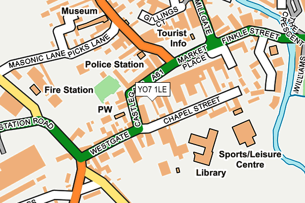 YO7 1LE map - OS OpenMap – Local (Ordnance Survey)