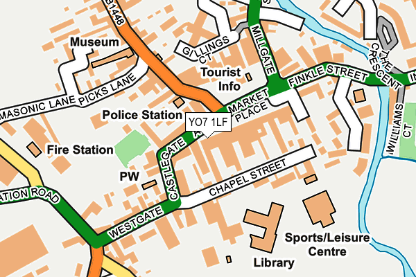 YO7 1LF map - OS OpenMap – Local (Ordnance Survey)