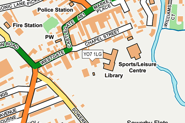 YO7 1LG map - OS OpenMap – Local (Ordnance Survey)