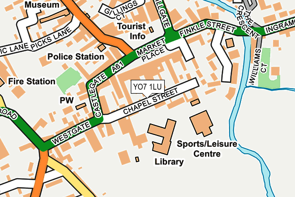 YO7 1LU map - OS OpenMap – Local (Ordnance Survey)