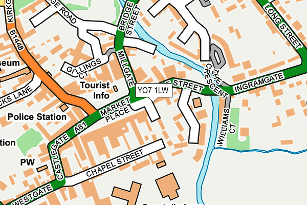 YO7 1LW map - OS OpenMap – Local (Ordnance Survey)