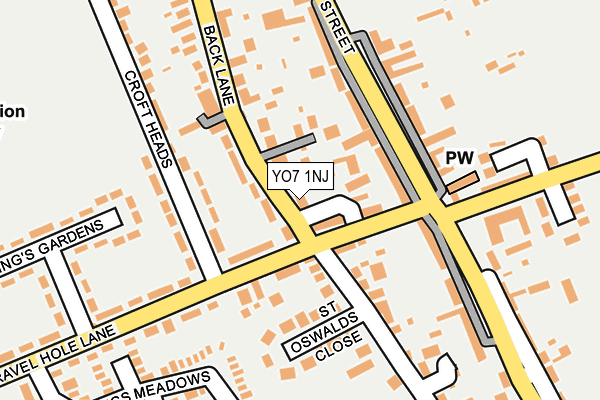 YO7 1NJ map - OS OpenMap – Local (Ordnance Survey)