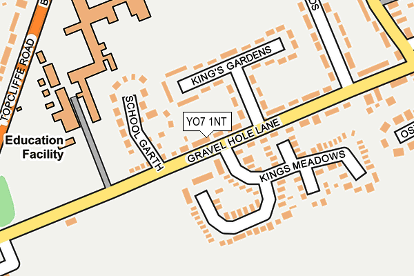 YO7 1NT map - OS OpenMap – Local (Ordnance Survey)