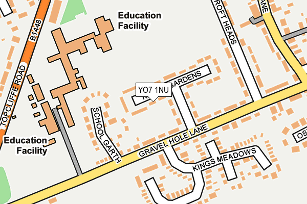 YO7 1NU map - OS OpenMap – Local (Ordnance Survey)