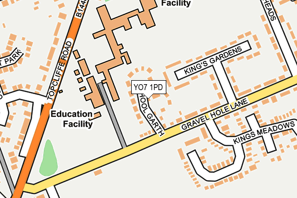 YO7 1PD map - OS OpenMap – Local (Ordnance Survey)