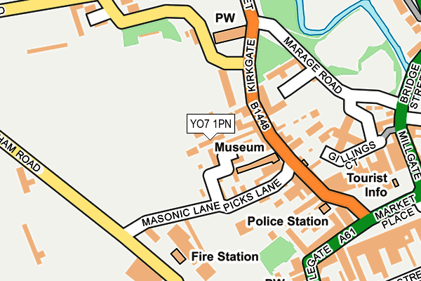 YO7 1PN map - OS OpenMap – Local (Ordnance Survey)