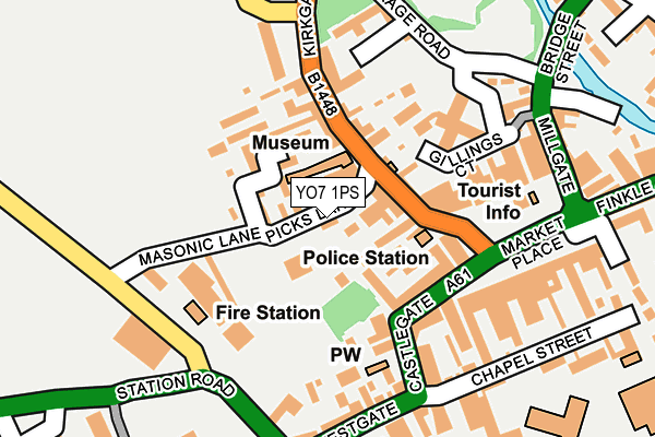 YO7 1PS map - OS OpenMap – Local (Ordnance Survey)