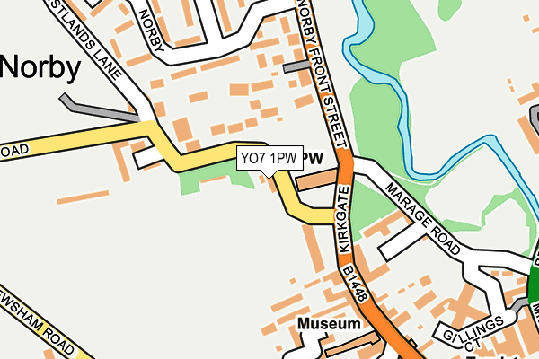 YO7 1PW map - OS OpenMap – Local (Ordnance Survey)
